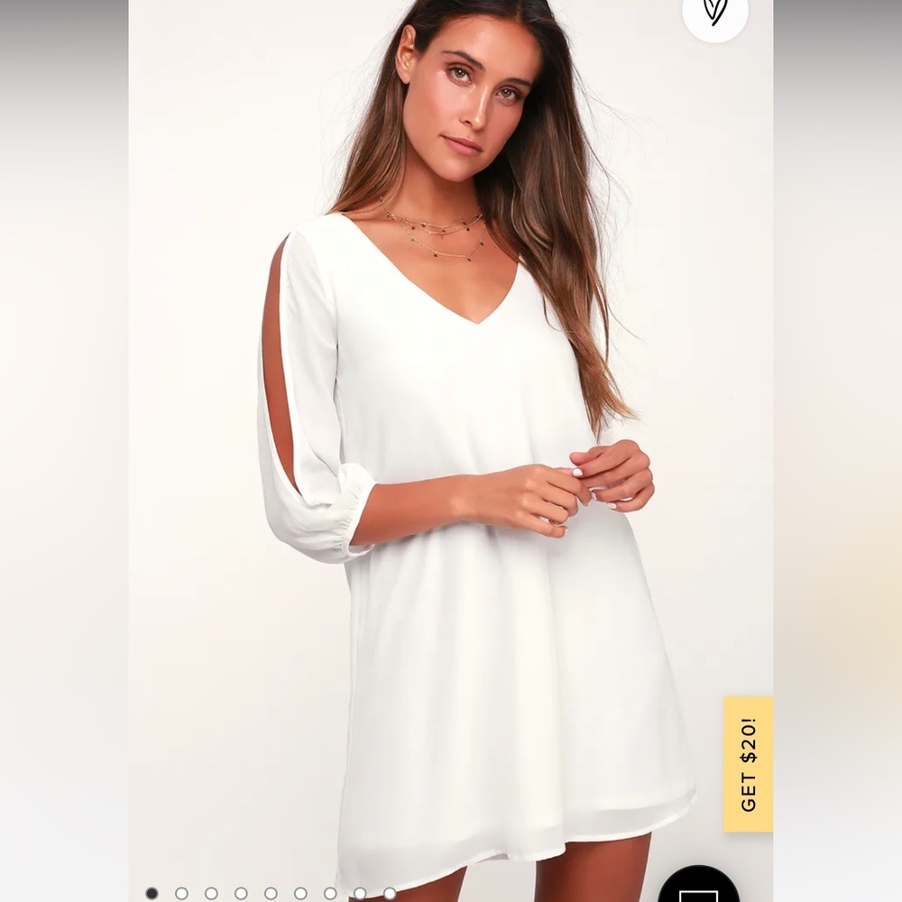 Lulus Shifting Dears Ivory Long Sleeve Dress